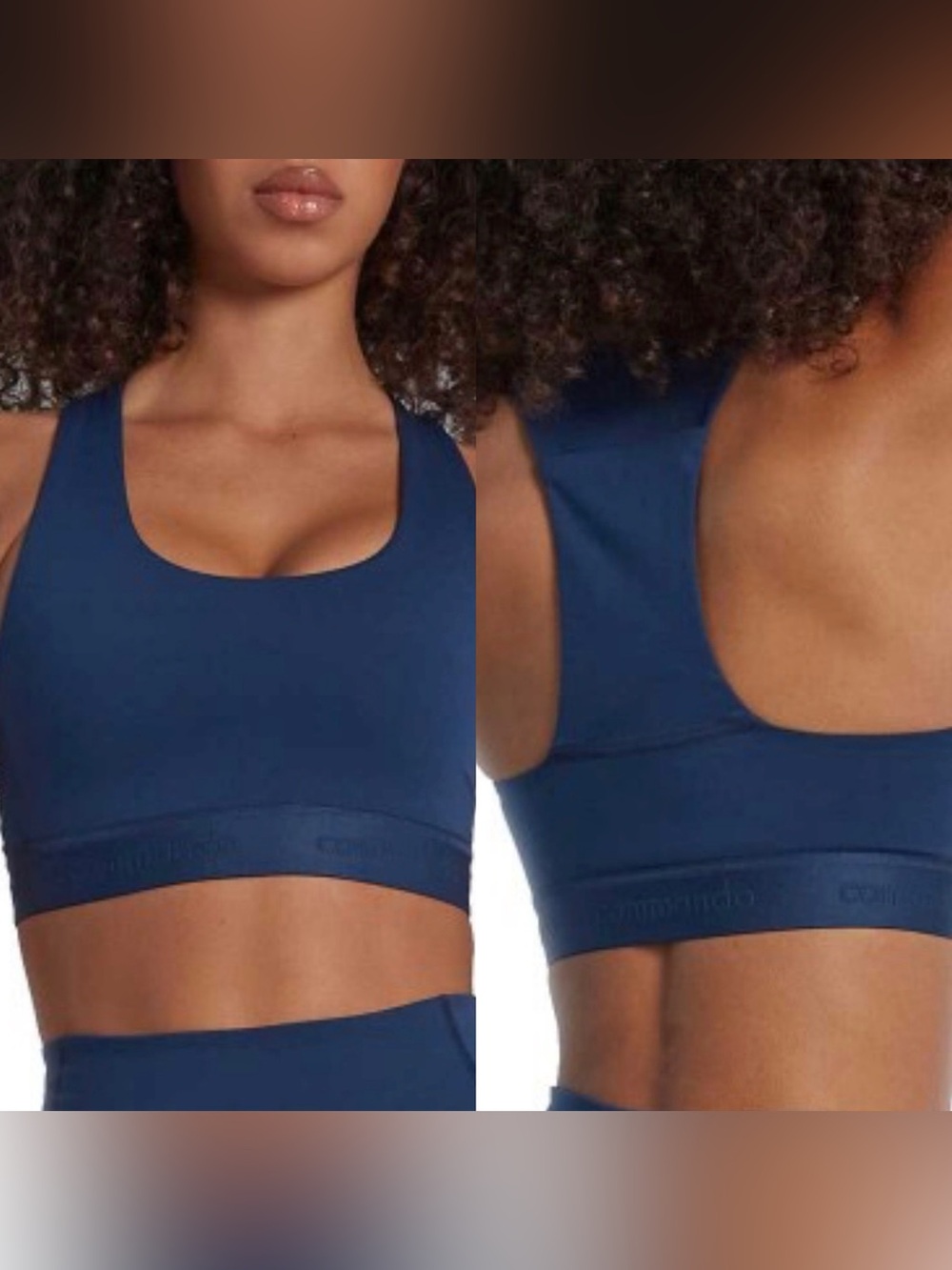 Commando Navy Fast Track Pocket Sports Bra. Size M